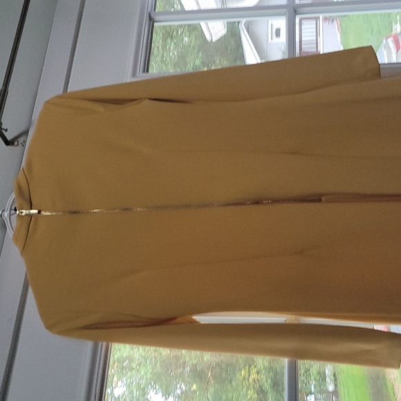 Calvin Klein Long Sleeve Bow Tie Yellow Sheath Dress Size 4 - Picture 7 of 12